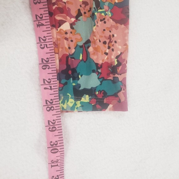 LuLaRoe Tall & Curvy Leggings Womens Multicolor Floral High Rise Stretch Ankle - Picture 8 of 9